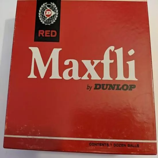 NOS Vintage Dunlop Maxfli Dozen Red Golf Balls Box, 4 Sleeves, New Old Stock