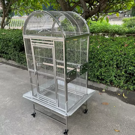 Stainless Steel SUS201 DomeTop Style Small Bird Cage Parrot Cage 24" x 20" x 56"