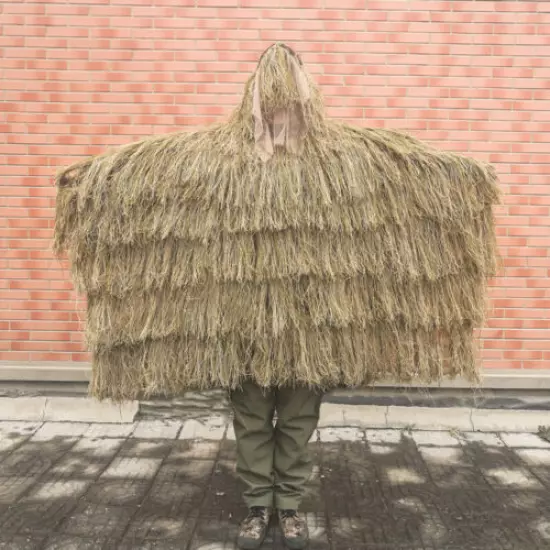 Camouflage Ghillie Suit Cloak Woodland Clothing Outdoor Jungle Hunting Poncho