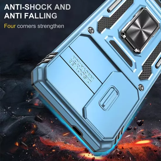 Armor Rugged Case Slide Camera Cover For Samsung Galaxy S24 S23 Ultra S22 S21