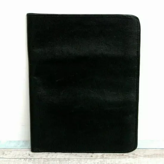 Sz 4.5"x8.75" WINN BLACK GENUINE LEATHER COVER PLANNER TRAVEL WALLET ORGANIZER 