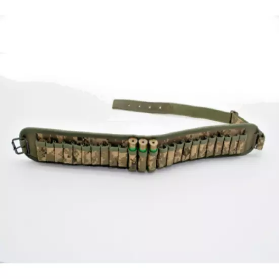 Premium Quality Cartridge Belt Shotgun Shell Holder Bandolier Camo 16-12Ga.