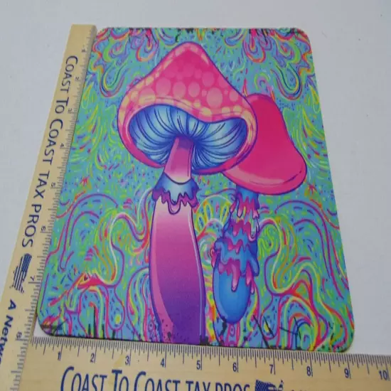 Groovy Mushrooms Mouse Pad For Computer PC Laptop Non Slip Psycadelic Colorful