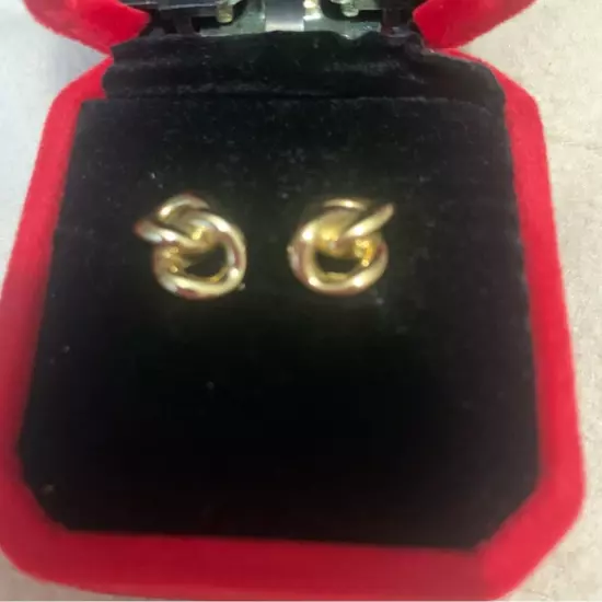 VINTAGE CHRISTIAN DIOR gold eternity clip on earrings Gold Plated.