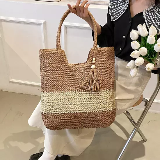 Straw Beach Bag Summer Woven Tote Bag Shoulder Bag Women Handbags Bag