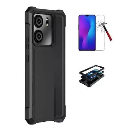 For Blu View 5 (B160V), Full Body TPU Cover Case + Tempered Glass