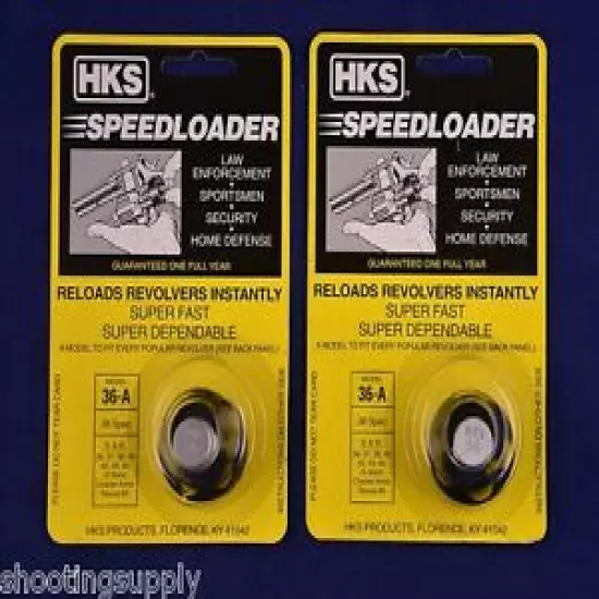 2 Pack HKS 36-A Speed Loader 38/357 Mag Fits S&W Taurus 2Pk 36-A