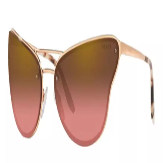 $378 Prada Pulled Eye Catwalk Sunglasses Rose Gold Frame 69-00-120 Gradient NWT