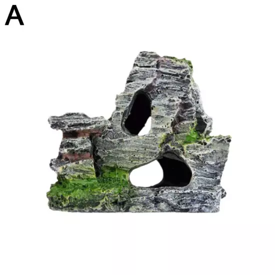 Aquarium Mountain Ornament Fish Tank Decor Decoration View Stone Cave Rock