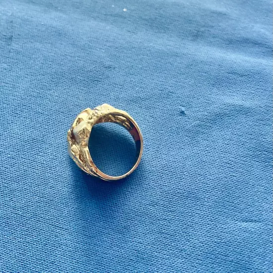 Gold Plated Nugget Style Ring Size 8 Vintage Never Fades