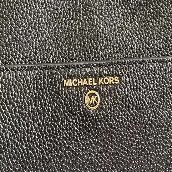 $358 Michael Kors MOLLY LG SHLDR TOTE Handbag Black Leather MK Purse Bag ( NEW )