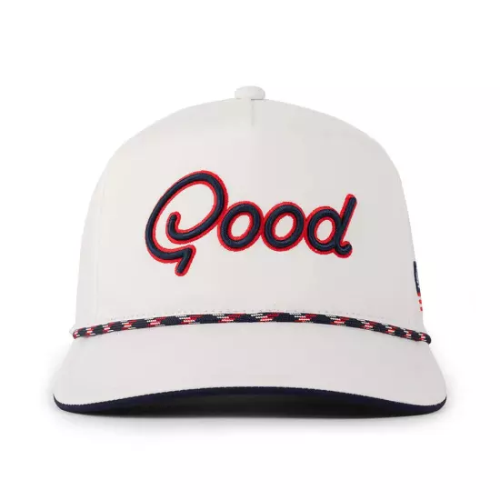 NEW GoodGood Livin' The Dream Rope USA Snapback Golf Hat Cap - White