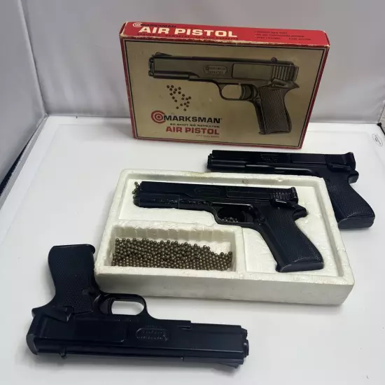 Vintage Marksman .177 20 shot BB repeater air pistol w/box Bundle Of 3 Bb Guns