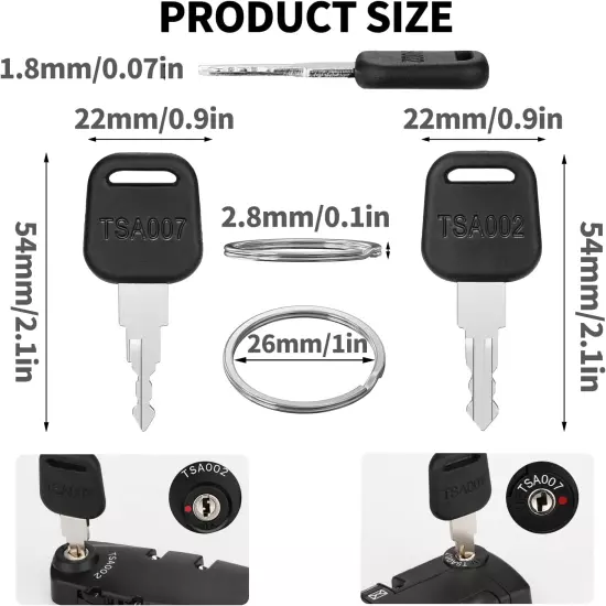 Key for TSA, 2 Keys for TSA007 TSA002 Master Luggage Keys Compatible with Luggag