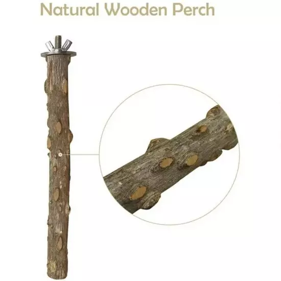 4 PCS Natural Wood Bird Perch Stand, Hanging Multi Branch Perch for Par K