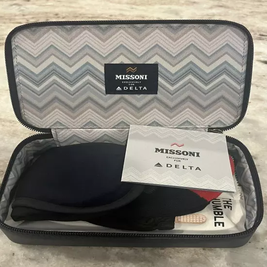 NEW Missoni Delta One First Class Travel Kit Case Blue Wave Zippered COMPLETE