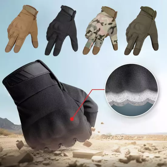 Men's Touch Screen Full Finger Outdoor Cycling Sports Military Tactical Gloves