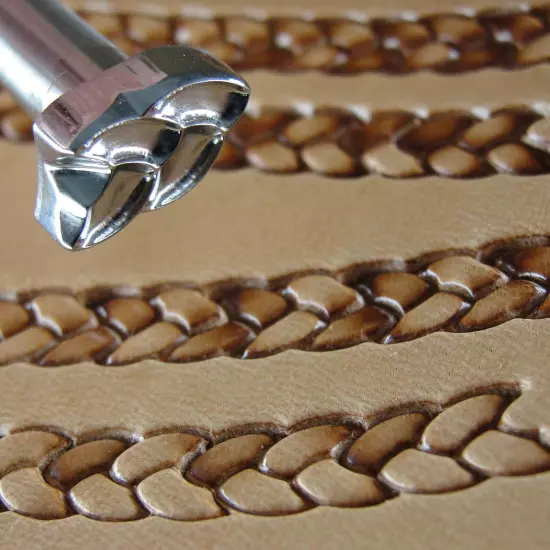 Double Braid Border Leather Stamping Tool, Stainless Steel Leather Stamp