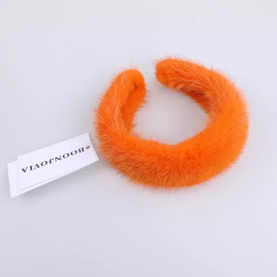 BOONJOVIA women's luxury100% mink fur headband real fur hair band Hair hoop