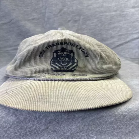 CSX Transportation Cap Hat Huntington Corduroy USA StrapBack Vintage Faded Retro