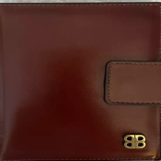 Vintage BOSCA Brown Leather Travel Passport Cards Wallet - NEW