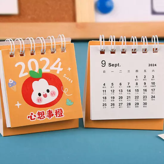 2024 Calendar Delicate Cute Refreshing Mini Desktop Notepad Coil Calendar BoJO