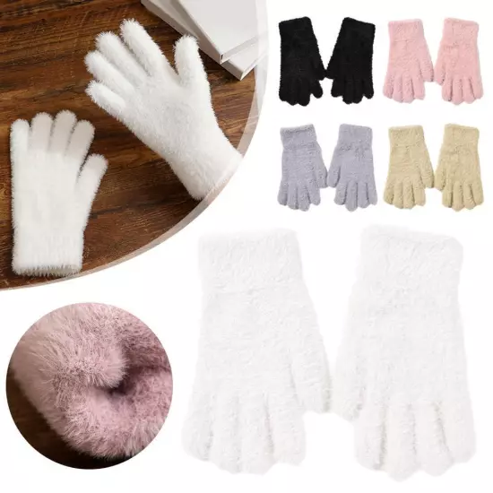 Korean style winter gloves imitation mink gloves plush warm^ω