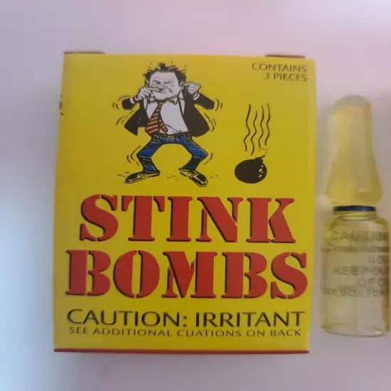 STINK BOMBS 6 GLASS VIALS STINKY SMELLY NASTY FART SMELL Novelty Gift