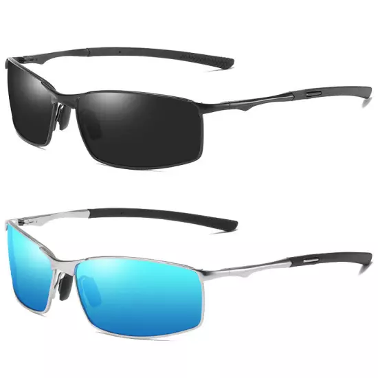 Rectangular Polarized Sunglasses Men Lightweight Outdoor Casual Glasses UV400