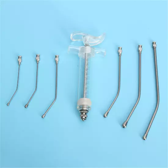 Veterinary Crop Feeding Kit - 6Pcs curved gavage tubes & 1Pc Syringe