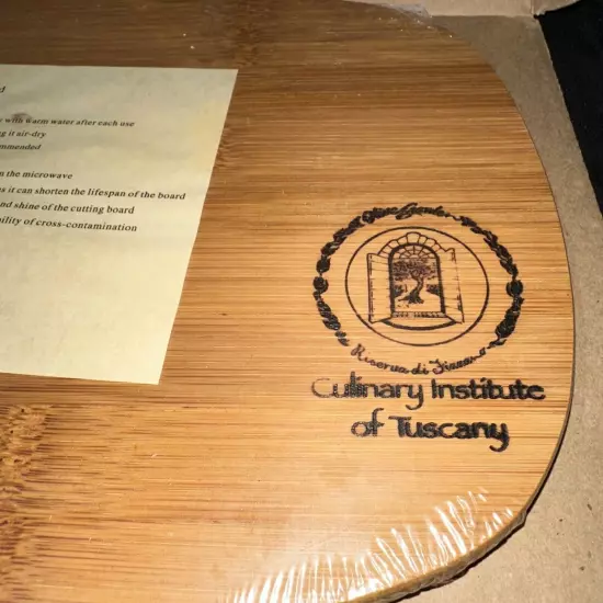 Culinary Institute Of Tuscany Cutting Board & Colavita Extra Virgin Olive Oil 