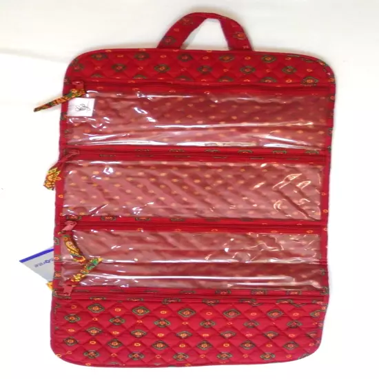 NWT Samsonite Country Provencal Red Floral Paisley Hanging Travel Organizer