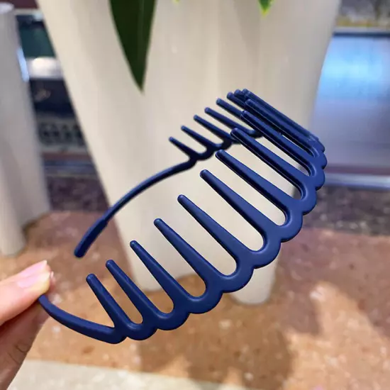 Women Non-Slip Resin Hair Comb Hairband Headband Hair Hoop With Teeth Headwear❉