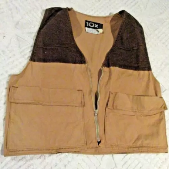 10-X brand Canvas Vest MENS MEDIUM 42" TRUE vintage Made USA SHOOTING VEST 