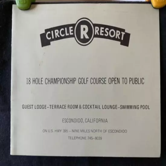  Rare! Circle R Resort & Castle Creek CC, Escondido, CA Golf Scorecards!