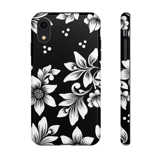 Black & White Floral Style - Tough Cases