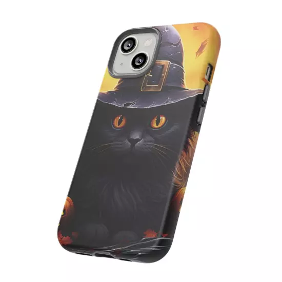 Custom Dual Layer Protective iPhone Case, Cat Witch