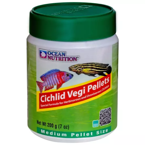 Cichlid Vegi Pellets 7-Ounces (200 Grams) Jar - Medium Pellet Size