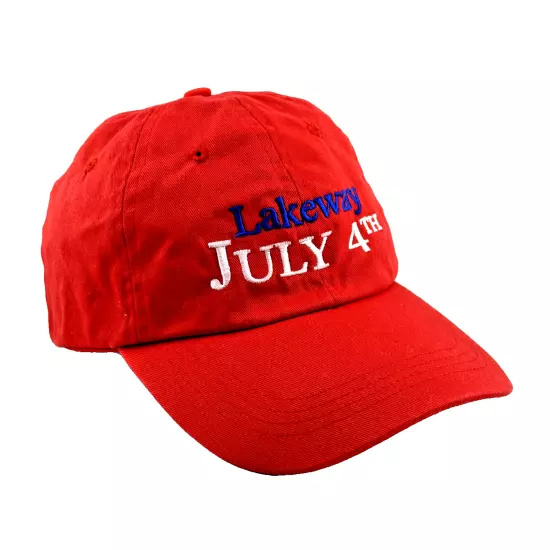 Adult LAKEWAY JULY 4TH CAP Red - OSFM - Adjustable