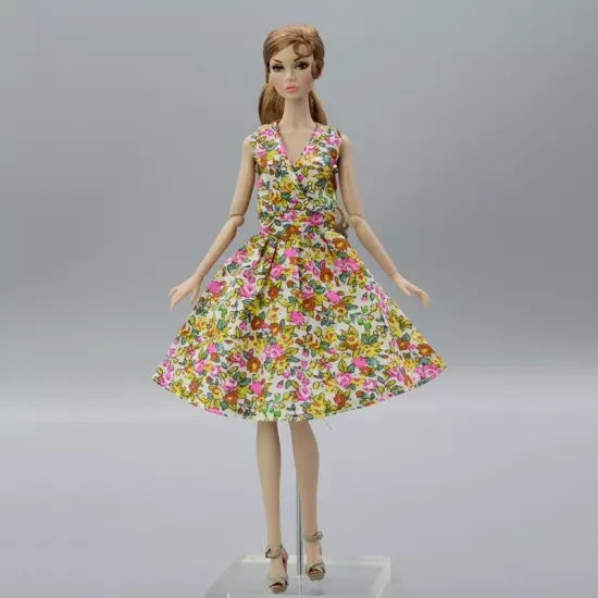 Fashion Flower Floral Dress For 11.5" 1/6 Doll Outfits Fashion Doll Clothes Gown