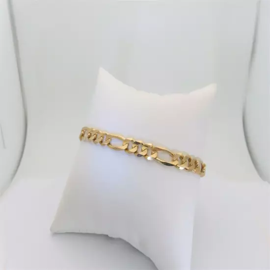 Figaro Bracelet Solid Gold Jewelry Anniversary Gifts 10k 5.8mm Size 8.25 B118