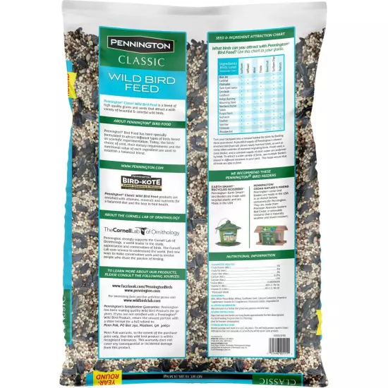 Pennington Classic Dry Wild Bird Feed and Seed, 10 lb. Bag, 1 Pack