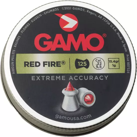 Gamo RED FIRE .22CAL QTY125 BLISTER 632270454 Pellets .22