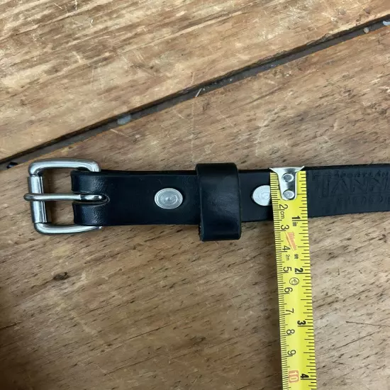 Tanner Goods Mens Standard Skinny Belt Black 34 Leather Made in USA Silver