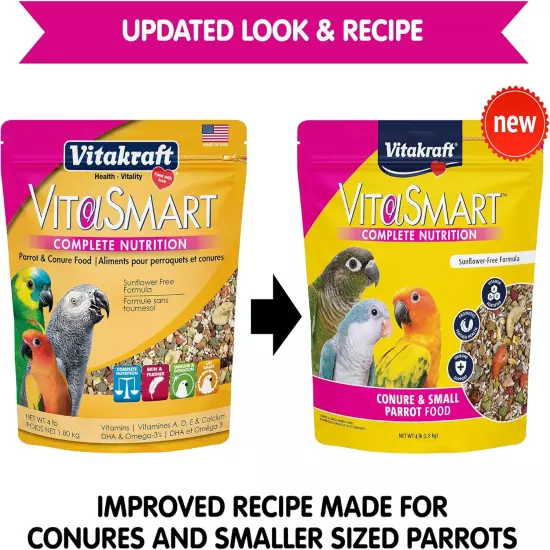 Vitakraft Vita Smart Gourmet Conure Food - Vitamin-Fortified - Daily Pet Bird Fo