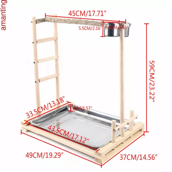 Parrot Wood Stand Game Playing Stick Frame Stick Frame Bird Training Tree Toy 