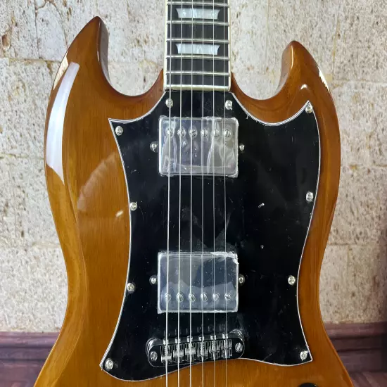 Customized brown SG electric guitar HH pickup chrome hardware factory outlet