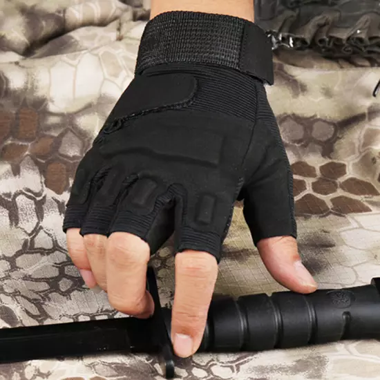 Fingerless Half-Finger Tactical Gloves Motorcycle Driving Gloves Riding Gloves