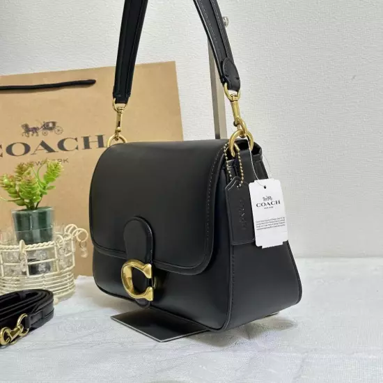 Coach C4823 Leather Soft Tabby Shoulder Bag Crossbody Black NEW Outlet Handbag