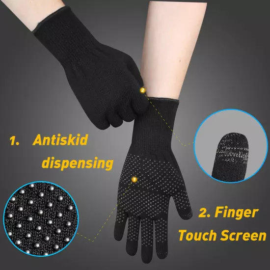 EvridWear Men Women Merino Wool Knit Liner Gloves Finger/Fingerless/Touchscreen